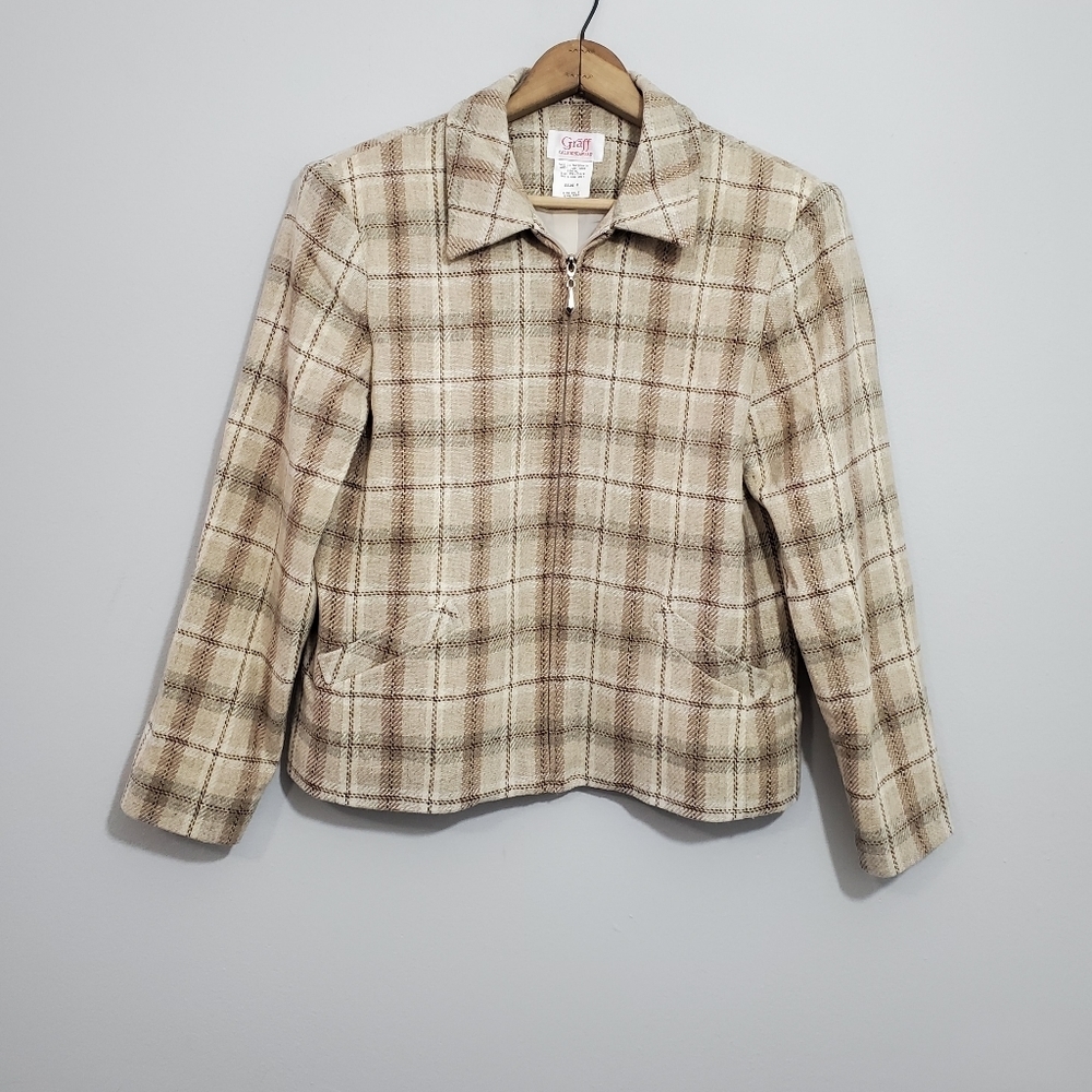 Vintage Graff Californiawear Wool Plaid Light Jacket